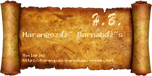 Harangozó Barnabás névjegykártya